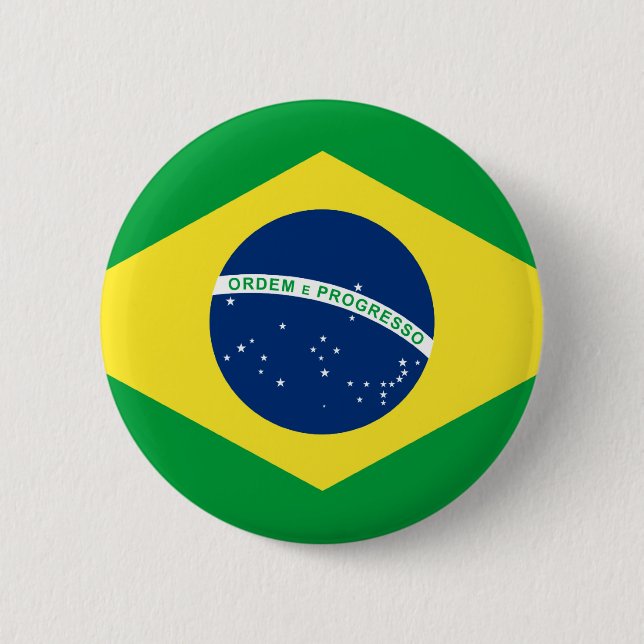 Badge Rond 5 Cm drapeau brésilien (Devant)