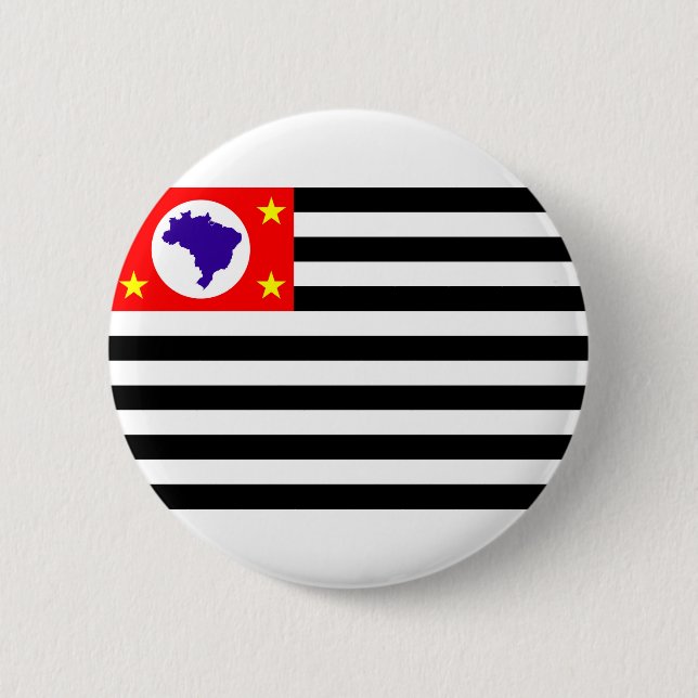 Badge Rond 5 Cm Drapeau brésilien de Sao Paulo (Devant)