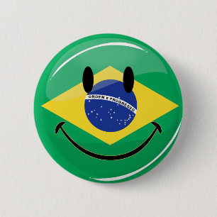 Badge Rond 5 Cm Drapeau brésilien de sourire