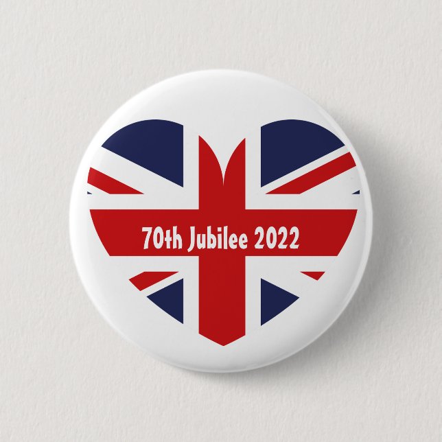 Badge Rond 5 Cm Drapeau britannique du 70e jubilé 2022 (Devant)