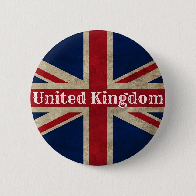 Badge Rond 5 Cm Drapeau britannique en détresse (Devant)