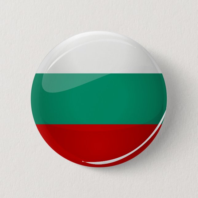 Badge Rond 5 Cm Drapeau bulgare rond brillant (Devant)