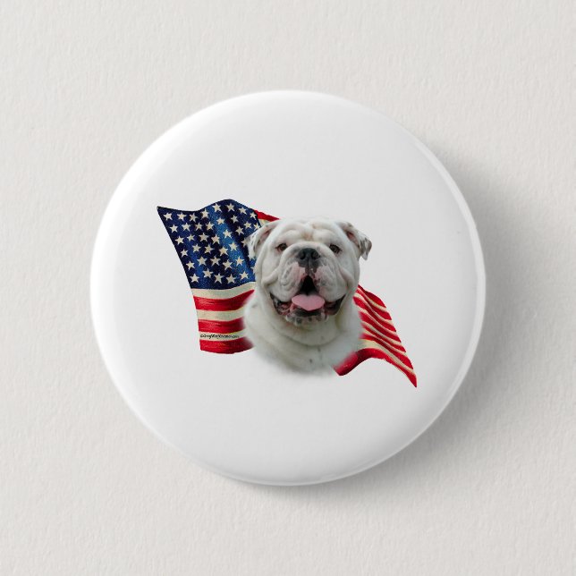 Badge Rond 5 Cm Drapeau Bulldog (Devant)