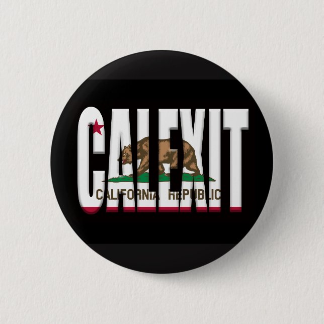 Badge Rond 5 Cm Drapeau Calexit et California (Devant)