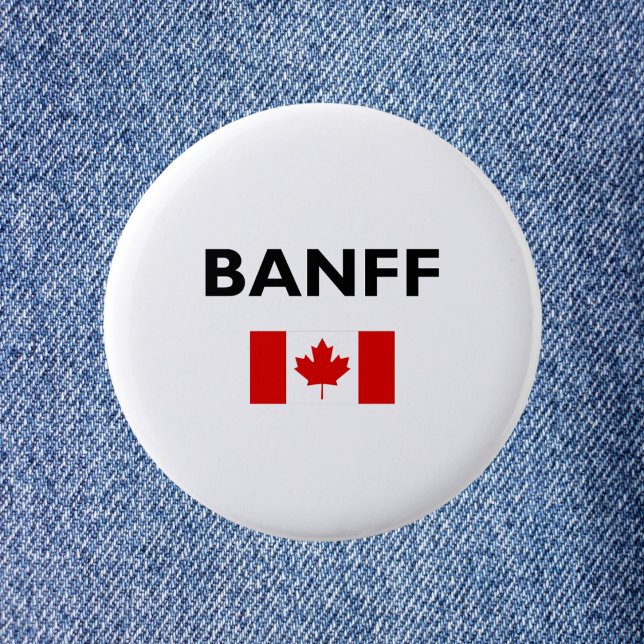 Badge Rond 5 Cm Drapeau canadien de Banff Couleur claire (Créateur téléchargé)