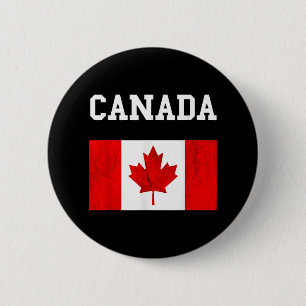 Badge Rond 5 Cm Drapeau canadien Feuille d'érable