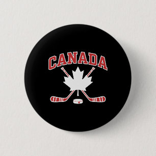Badge Rond 5 Cm Drapeau canadien feuille d'érable hockey Fête du C