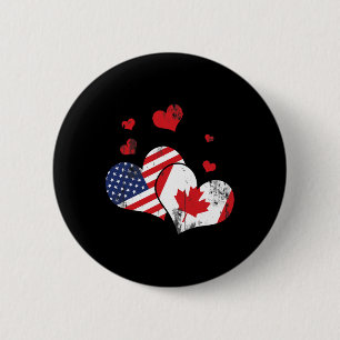 Badge Rond 5 Cm Drapeau canadien patriotique américain amoureux d'