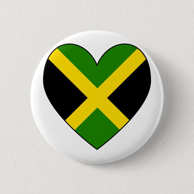 Badge Rond 5 Cm Drapeau cardiaque Jamacian (Devant)