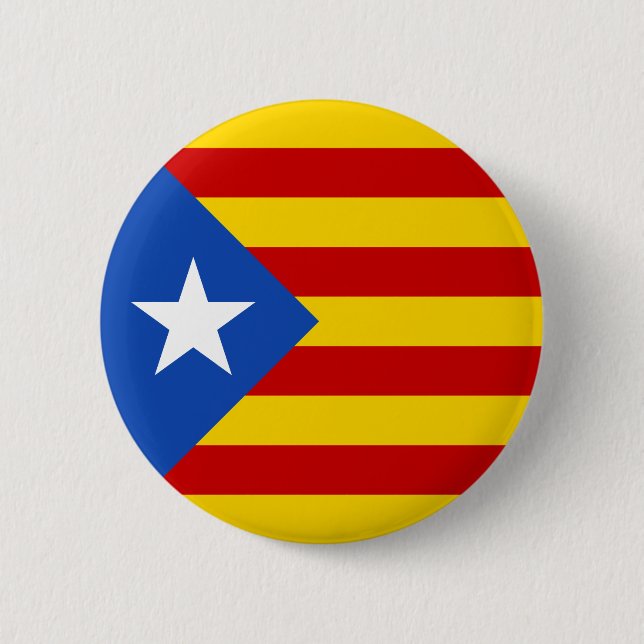 Badge Rond 5 Cm Drapeau catalan de l'indépendance de "L'Estelada (Devant)