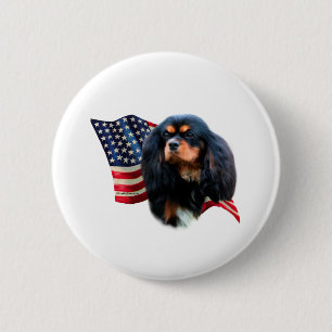 Badge Rond 5 Cm Drapeau Cavalier King Charles Spaniel