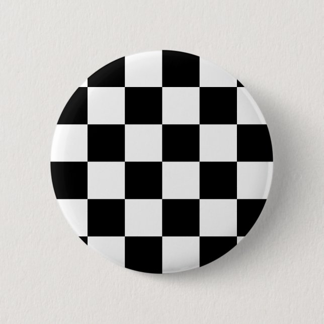Badge Rond 5 Cm Drapeau Checkered noir et blanc d'emballage (Devant)
