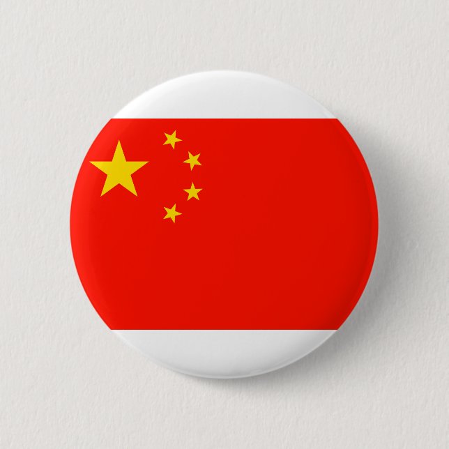 Badge Rond 5 Cm Drapeau Chine - Haute qualité (Devant)