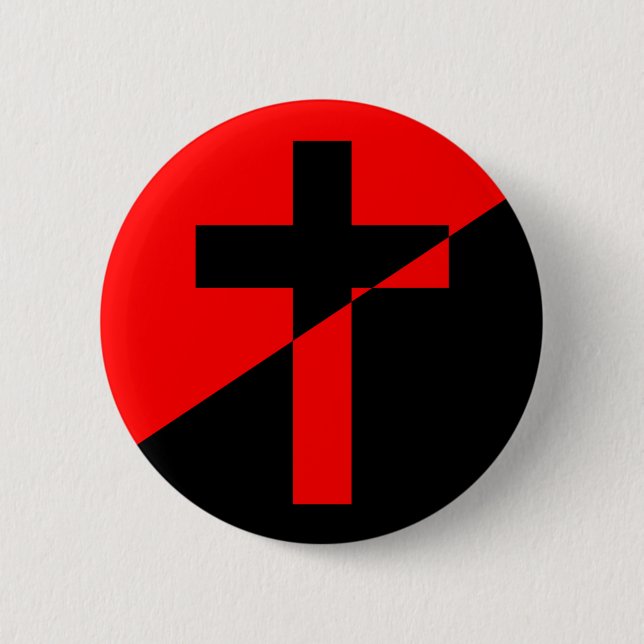 Badge Rond 5 Cm Drapeau chrétien de christianisme d'anarchie (Devant)