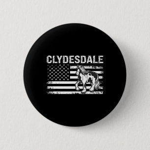 Badge Rond 5 Cm Drapeau Clydesdale Usa Cheval équestre Épouse Femm