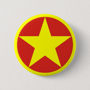 Badge Rond 5 Cm Drapeau/ Cocarde du Vietnam