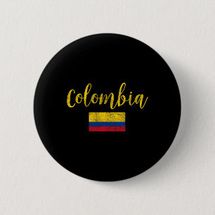Badge Rond 5 Cm Drapeau colombien vintage Colombie