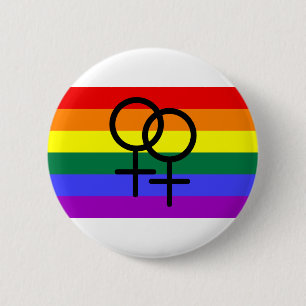 Badge Rond 5 Cm Drapeau couleur arc-en-ciel de la fierté lesbienne