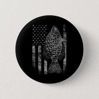 Badge Rond 5 Cm Drapeau Crappie - Drapeau de pêche au Crappie