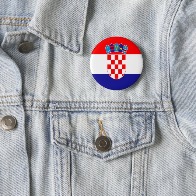 Badge Rond 5 Cm Drapeau croate (En situation)