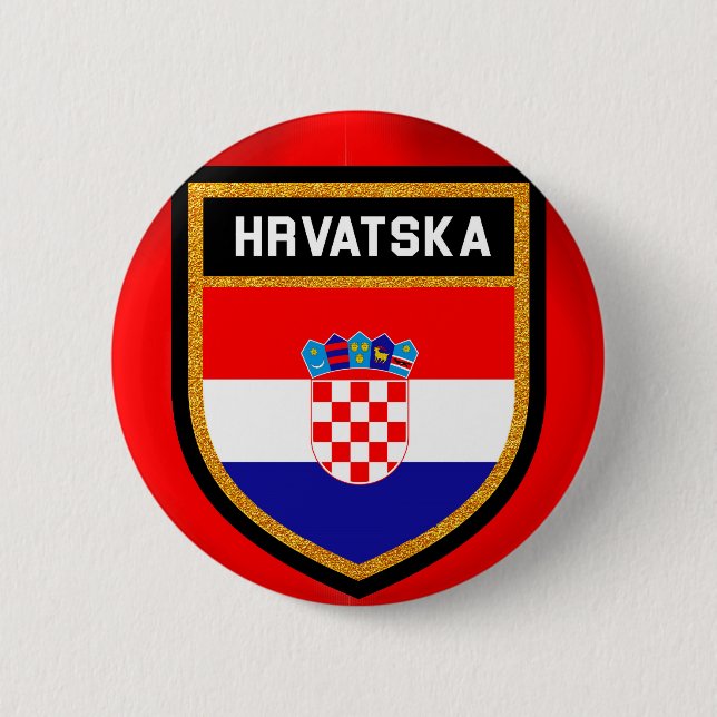 Badge Rond 5 Cm Drapeau Croatie (Devant)