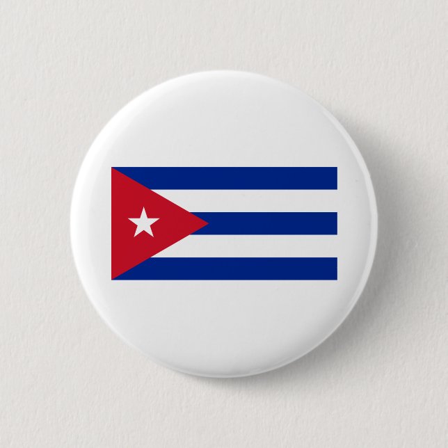 Badge Rond 5 Cm Drapeau Cuba (Devant)