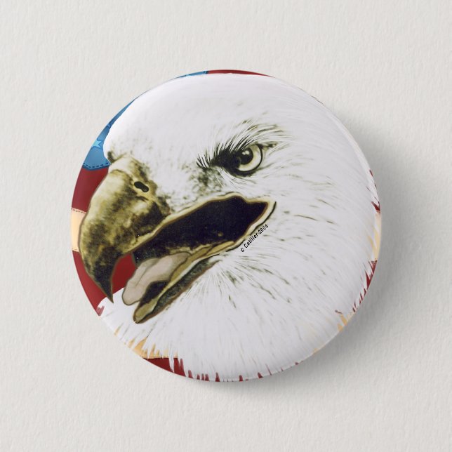 Badge Rond 5 Cm Drapeau d'aigle (Devant)