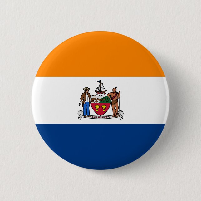 Badge Rond 5 Cm Drapeau d'Albany, New York (Devant)