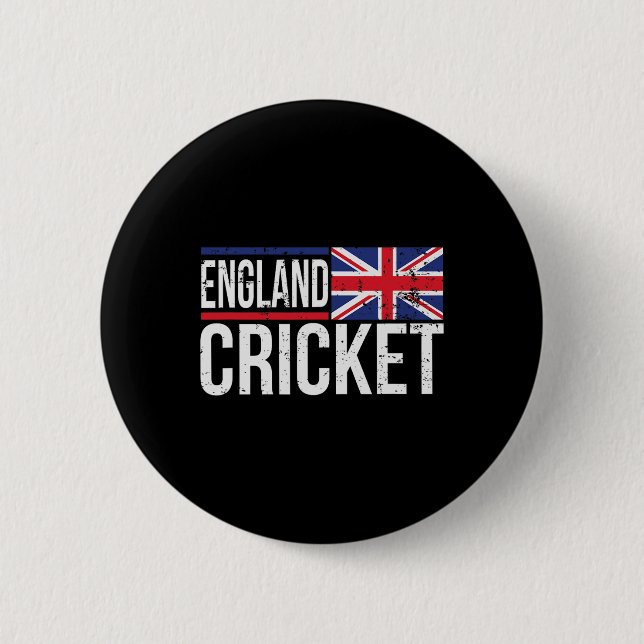 Badge Rond 5 Cm Drapeau d'Angleterre Cricket Maillot de Match Tour (Devant)