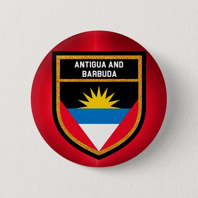 Badge Rond 5 Cm Drapeau d'Antigua-et-Barbuda (Devant)