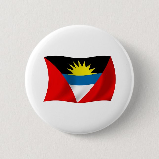 Badge Rond 5 Cm Drapeau d'Antigua-et-Barbuda Bouton (Devant)