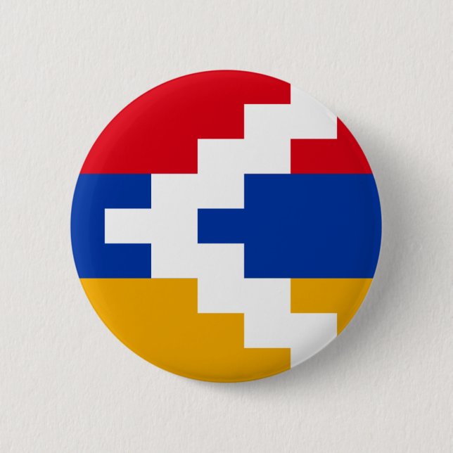 Badge Rond 5 Cm Drapeau d'Artsakh (Haut-Karabagh) (Devant)