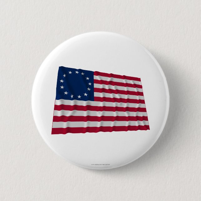 Badge Rond 5 Cm drapeau de 13 étoiles, motif de Betsy Ross (Devant)