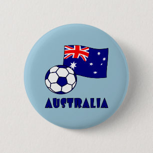 Badge Rond 5 Cm Drapeau de balle de football australien sur fond b