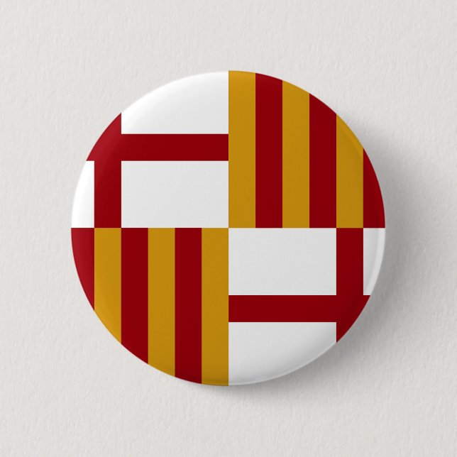 Badge Rond 5 Cm Drapeau de Barcelone (Espagne) (Devant)