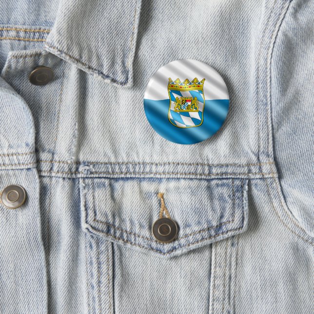 Badge Rond 5 Cm Drapeau de Bavière (En situation)