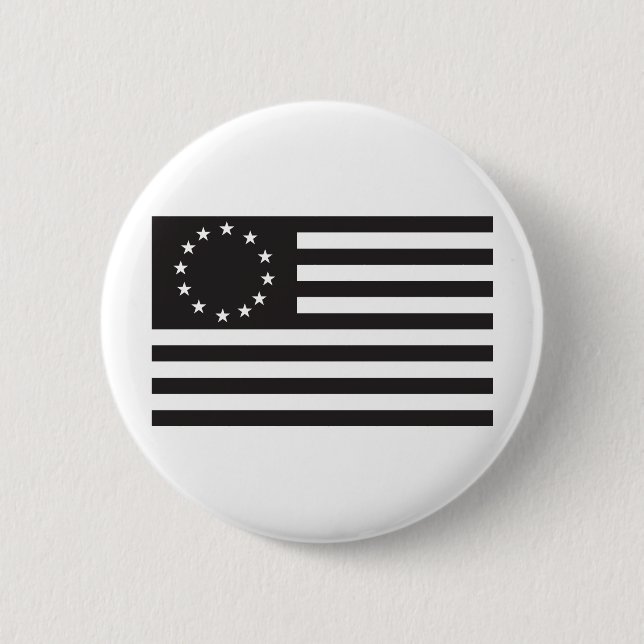 Badge Rond 5 Cm Drapeau de Betsy Ross - noir (Devant)