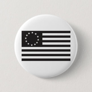 Badge Rond 5 Cm Drapeau de Betsy Ross - noir