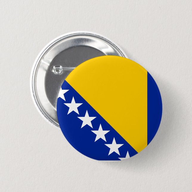 Badge Rond 5 Cm Drapeau de Bosnie-Herzégovine (Devant & derrière)