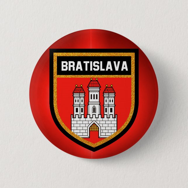 Badge Rond 5 Cm Drapeau de Bratislava (Devant)