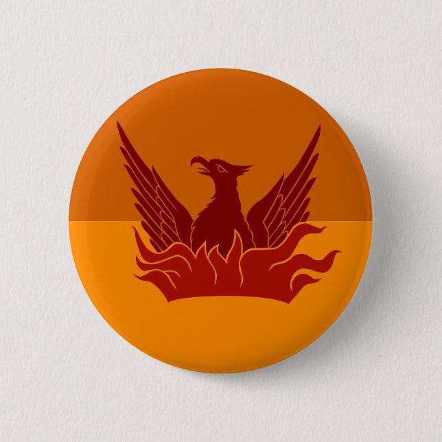 Badge Rond 5 Cm Drapeau de brouillard et d'or du ciel orange (Devant)