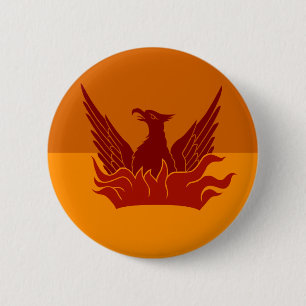 Badge Rond 5 Cm Drapeau de brouillard et d'or du ciel orange