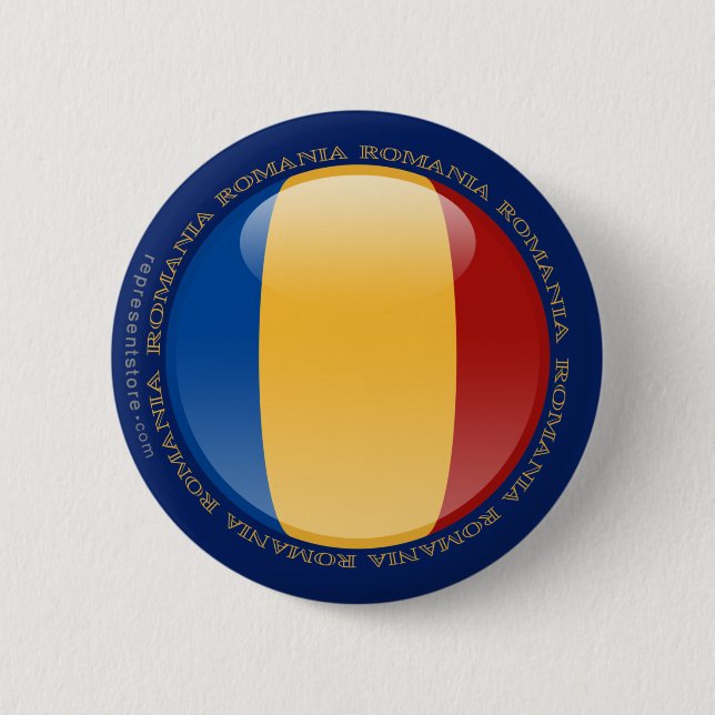 Badge Rond 5 Cm Drapeau de bulle de la Roumanie (Devant)