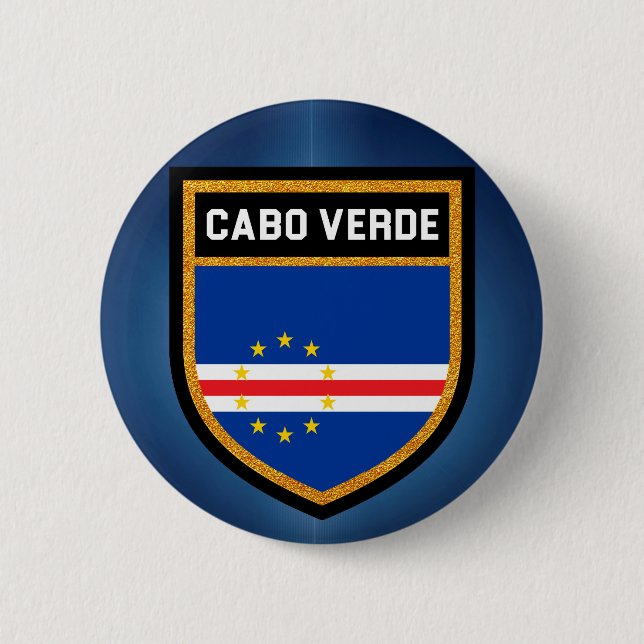 Badge Rond 5 Cm Drapeau de Cabo Verde (Devant)