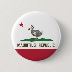 Badge Rond 5 Cm Drapeau de Californie de la République Maurice