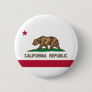 Badge Rond 5 Cm Drapeau de Californie, fond du drapeau de la Calif