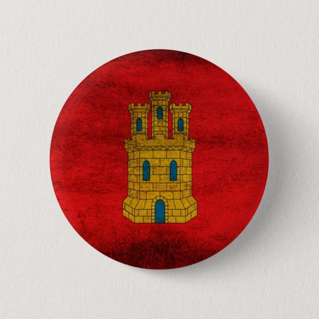Badge Rond 5 Cm Drapeau de Castille Pin (Devant)