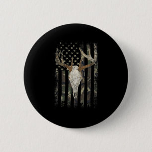 Badge Rond 5 Cm Drapeau de chasse aux cerfs American Camo USA Drap