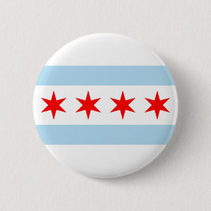 Badge Rond 5 Cm Drapeau de Chicago