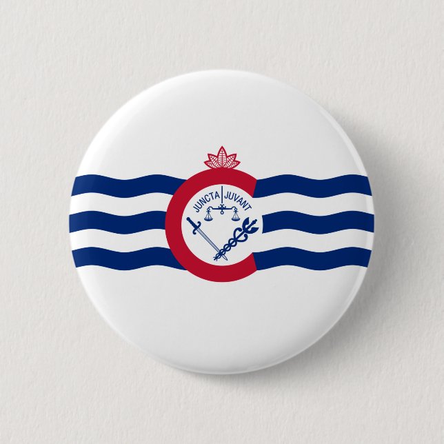Badge Rond 5 Cm Drapeau de Cincinnati (Ohio) (Devant)